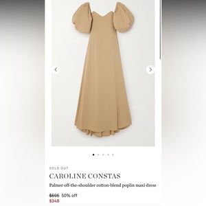 CAROLINE CONSTAS Palmer off-the-shoulder cotton-blend maxi dress BEIGE SOLD OUT